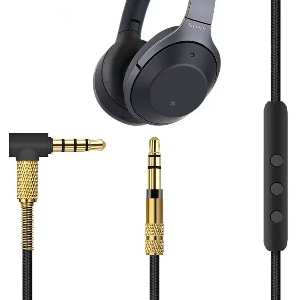 Replacement Nylon Braided Aux Cable Extension Cord For Sony MDR-10RBT MDR-10R MDR-1A XB950 Z1000 Headphones Vue