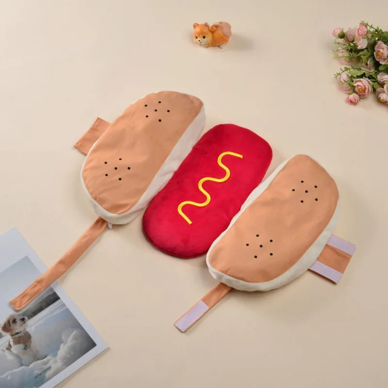 Hot Dog Plush Dog Costume Funny Pet Clothes For Small Medium Corgi Dachshund Cute Halloween Party Birthday Photo Prop Gift Vue