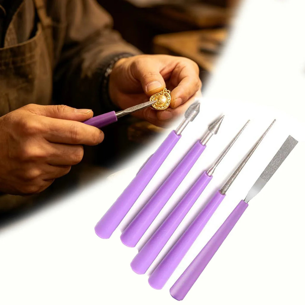 5-Piece Needle File Bead Hole Enlarger & Reamer Set Bead Hole Reamer Set Vue