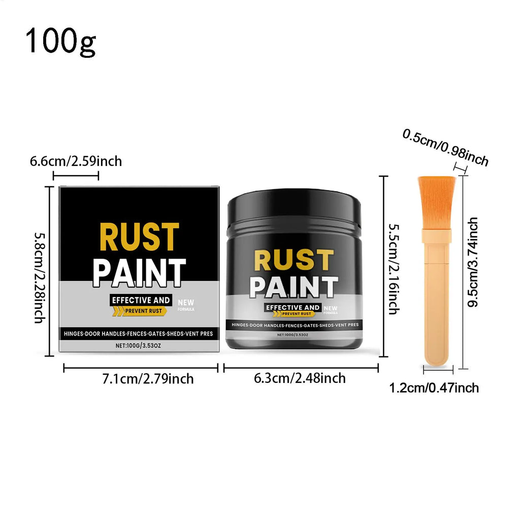 Rust Paint, Quick-Dry Water-Based Rustproof Agent 100g Metal Rust Converter Paint for Truck Trailer Automotive Sedan SUV Car Vue