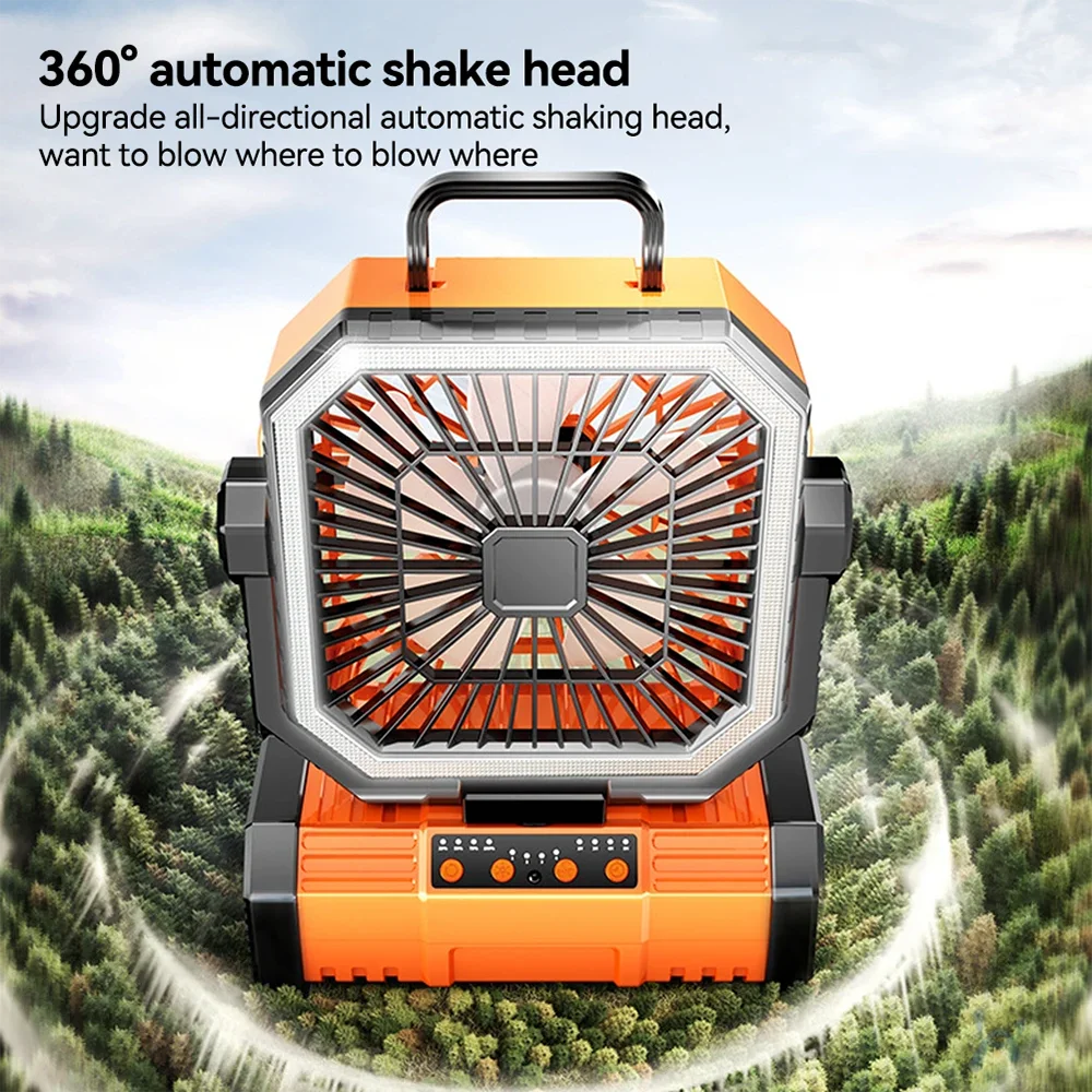 4-in-1 Multifunctional Fan with LED Light USB Outdoor Power Bank And Bluetooth Speaker—Ideal For Outdoor Camping And A Desk Fan Vue