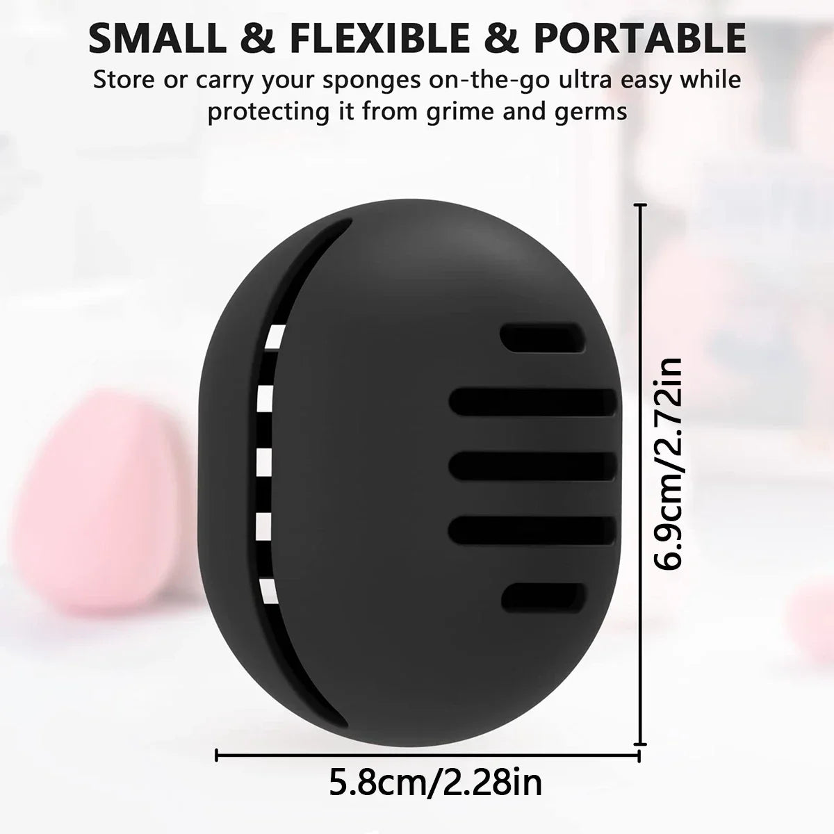 1PC Eco-friendly Silicone Puff Storage Box, Porous Beauty Egg Storage Set, Reusable Travel Portable Organizer Vue