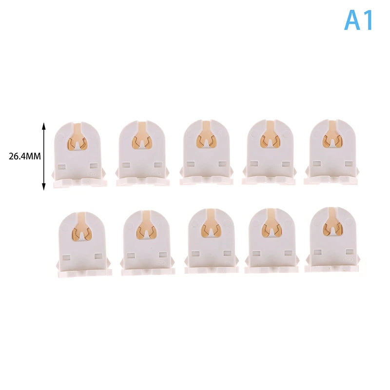 10Pcs Home T5 Light Holder G5 Base Non-Shunted Heat-Resistant Lamp Socket AC500V 2A For LED Fluorescent Light Tube Holder Vue A1
