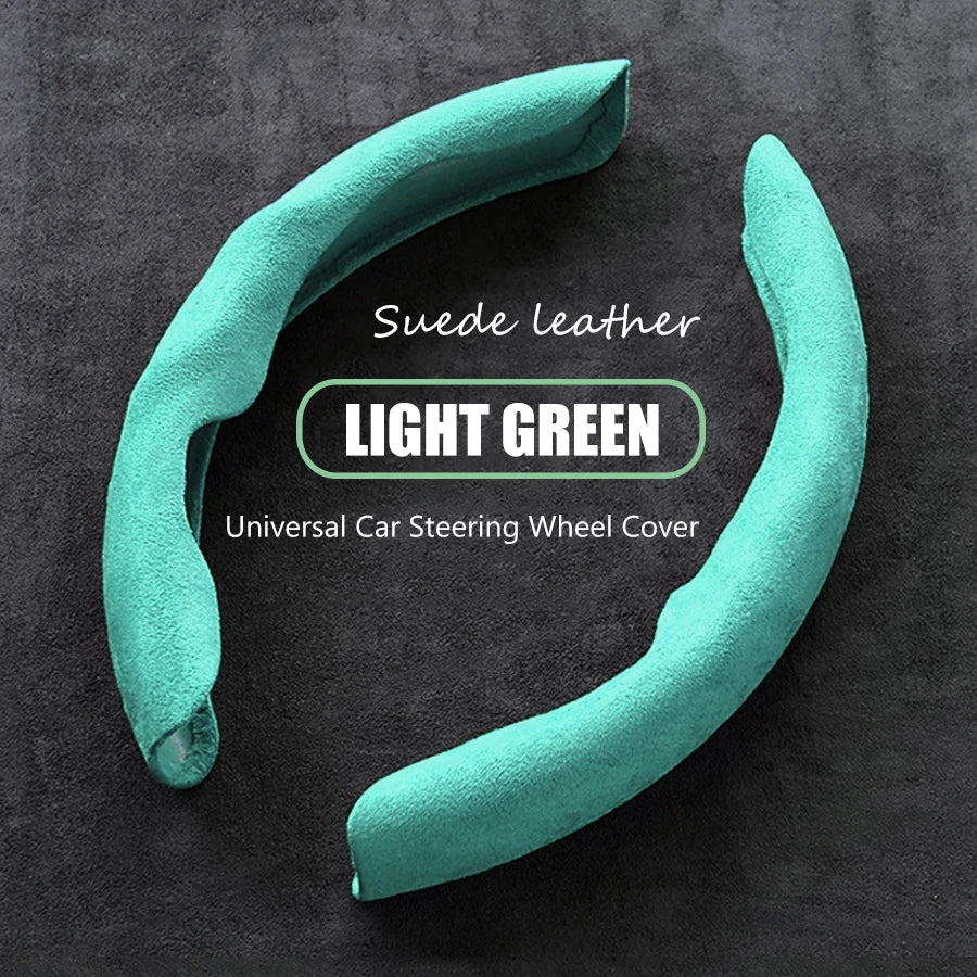 Sports Car Steering Wheel Covers For Renault Megane 3 Megane 4 clio 4 Booster Anti Slip Handle Cover Accessories For Cars Woman Vue Light green-2PC