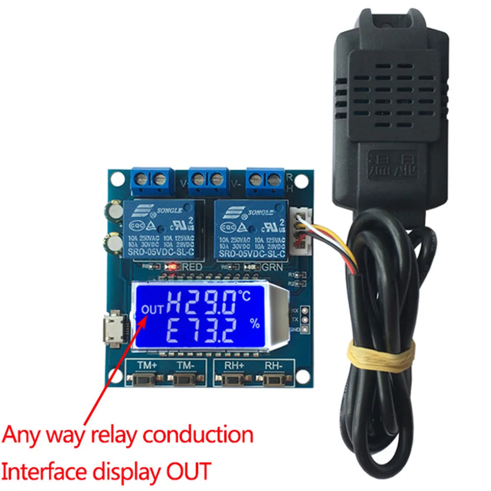 XY-TR01 Humidity Temperature Controller DC 12V 10A Hygrometer Thermomter Thermostat Humidistat Digital LCD Display Relay Module Vue