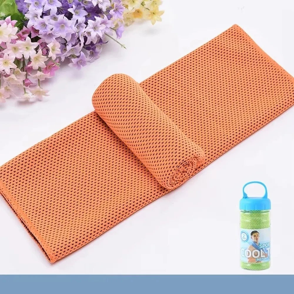 Breathable Cooling Towel Quick Drying Lightweight Ice Wipes Ultra Vue Orange