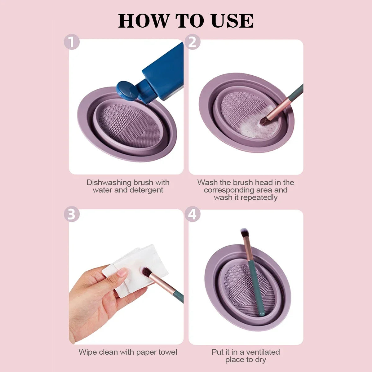 Eye Shadow Brush Cleaning Cleaner Sponge Remover Box Tools New Silicone Makeup Brush Color Foundation Colorful Scrubber Vue