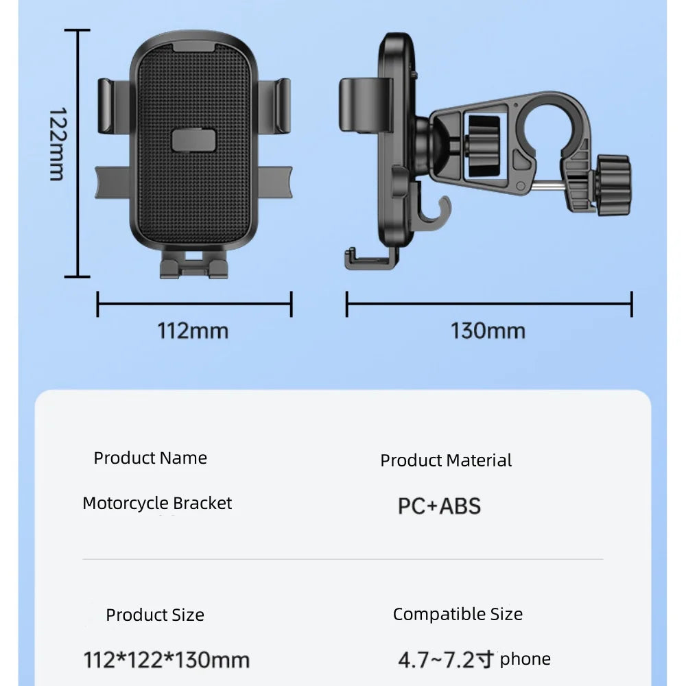 Bicycle Phone Holder Bicycle Motorcycle Electric Vehicle Navigation Mobile Phone Holder Shockproof Bike Handlebar Holder Stand Vue