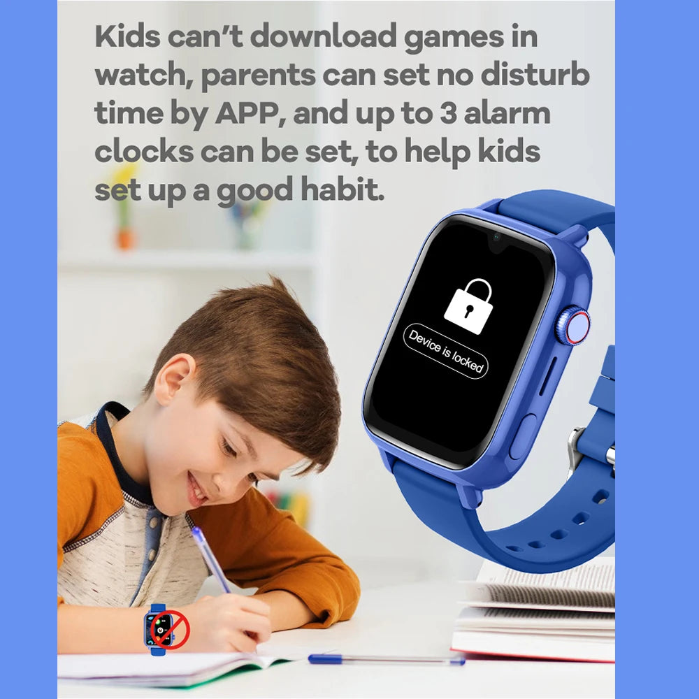4G Smart Watch Kids GPS WiFi Postion Tracker 2-Way Video Call Voice Monitor SOS App Download Children Phone Watch Boy Girl Gifts Vue