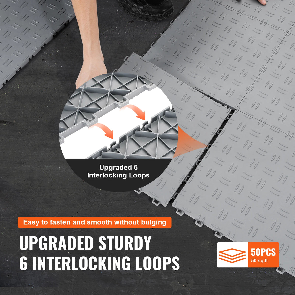 Interlocking Garage Floor Tiles – Non-Slip Heavy-Duty PP, 25 Sq Ft Interlocking Floor Tiles Vue