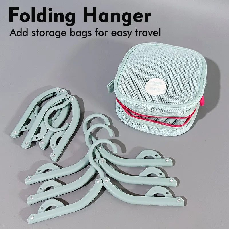 Foldable Travel Clothes Hanger with Storage Bag Portable Lightweight Laundry Rack for Business Trip Dorm Home Travel Use Vue
