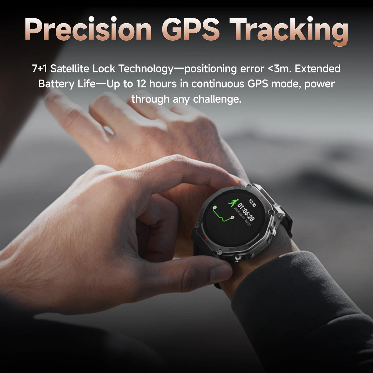 2025 New GPS Smartwatch for Android/IOS Voice Assistant 1200mAh Large Battery Wireless Call Strong Flashlight Sport Watch for Me Vue