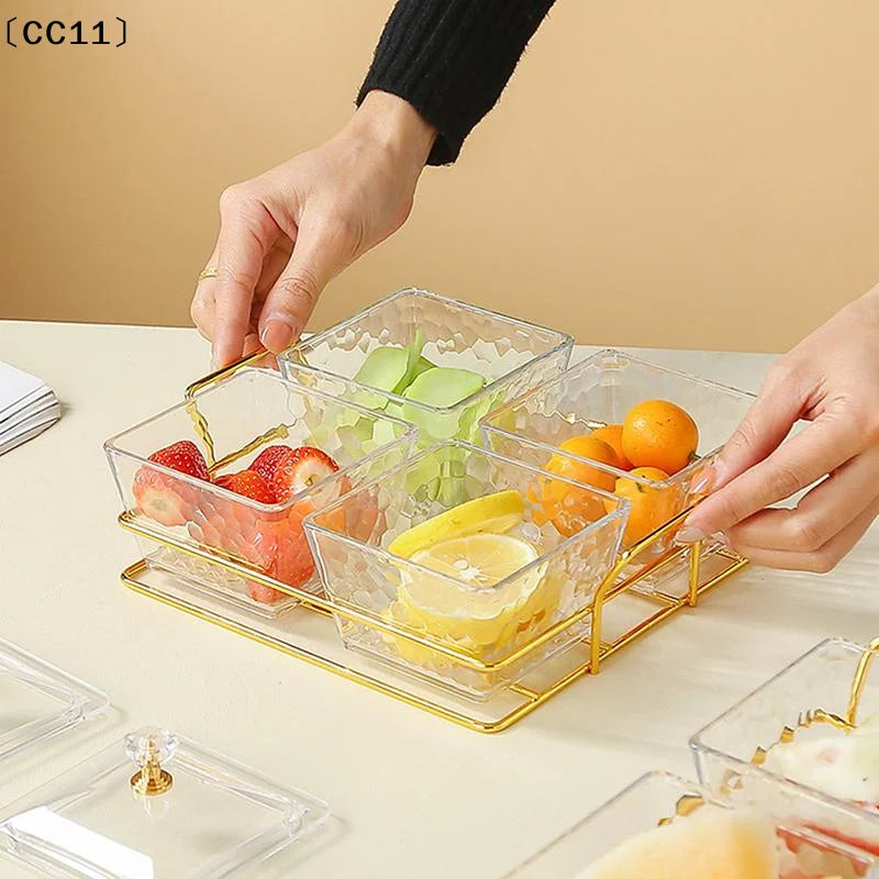 2 4 Grid Transparent Covered Snack Tray Suitable Parties Families Vue