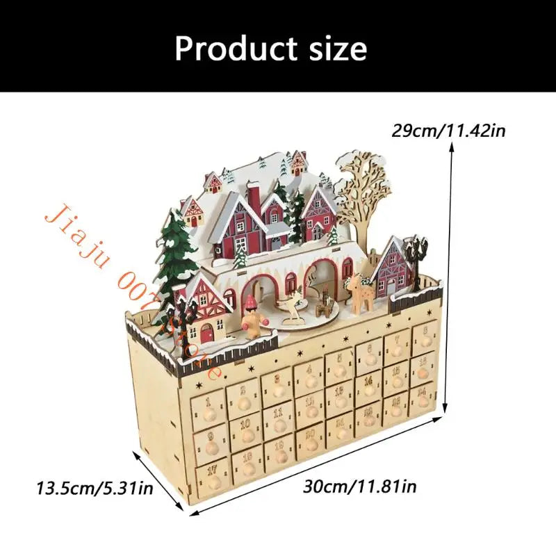 Hand Carved Wooden Advent Calendar Cabinet – 24 Drawers Advent Calendar Cabinet Vue