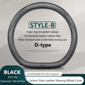 38cm/ 15in Carbon Fiber Car Steering Wheel Cover For Genesis GV60 GV70 GV80 G80 G70 G90 2023 2024 Breathable Auto Decoration Vue D-Black-B
