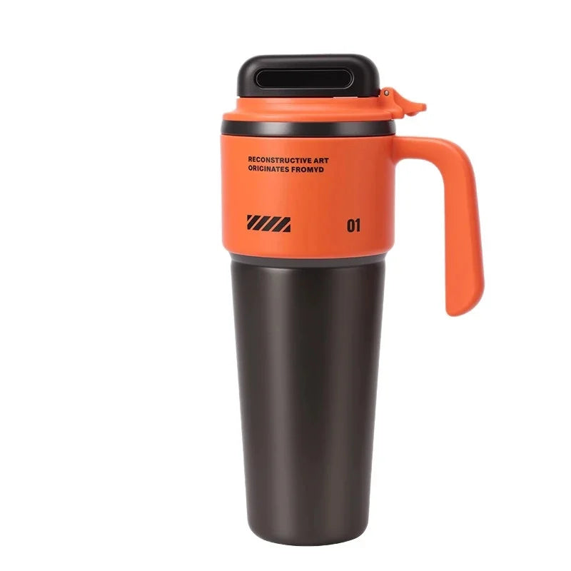 Insulated Stainless Steel Travel Mug Jumbo Capacity One Hand Quick Open Handle Flask For Car Office Holiday Gift For Adults Vue
