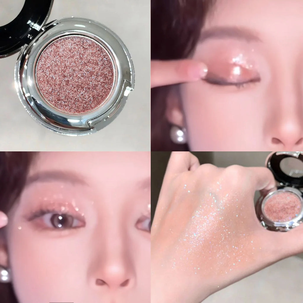 Monochrome White Shiny Eyeshadow Palette Gorgeous Glitter High Gloss Long Lasting Pearlescent Shimmer Brighten Highlight Makeup Vue