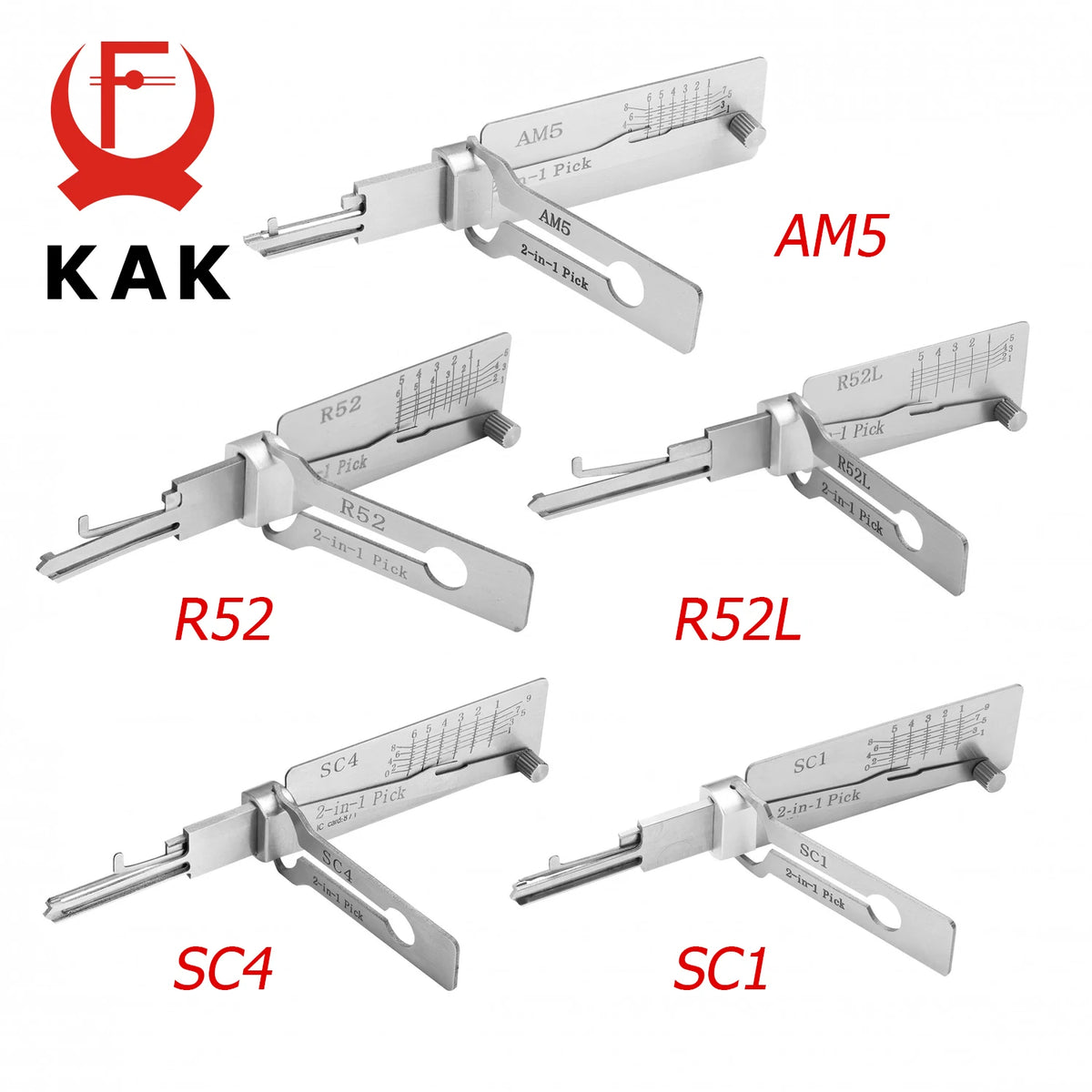 KAK Stainless Steel Precision Tool 2 In 1 Key Decoder Hook & Pick Set O-ring Pickup Hand Tool Kit Maintenance Repair Tool Set Vue