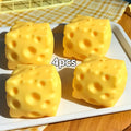 2026 New Squishy Square Cheese Squeeze Toys Slow Rebound Stress Relief Sensory Toy Soft Butter Cheese Party Toy Vue ZFXNNL-4pcs