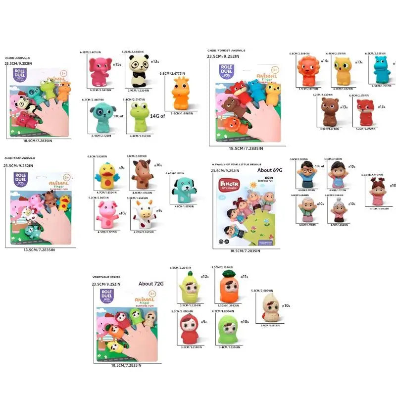 Cartoon Finger Puppet Toy Kids Soft Animal Dolls Toys Storytelling Vue