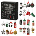 Fitness Gear Christmas Countdown Calendar - 2D Acrylic 24 Days Advent Ornament for Winter Holiday Party Decor, Home Gym, Window Vue 1 set