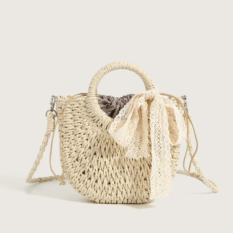 Summer Straw Beach Bag Hand-woven Women Handbag Fashion Basket