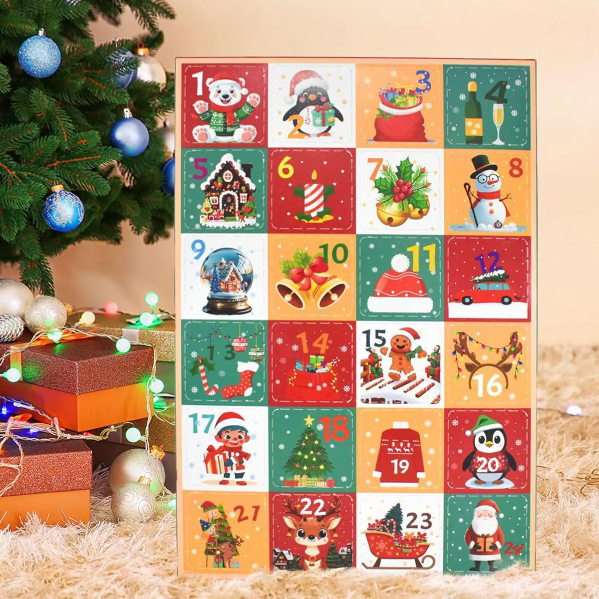 Countdown Calendar Empty Reusable 5 Pieces Container Christmas 24 Days Countdown Calendar for Activities Gathering Festival Vue