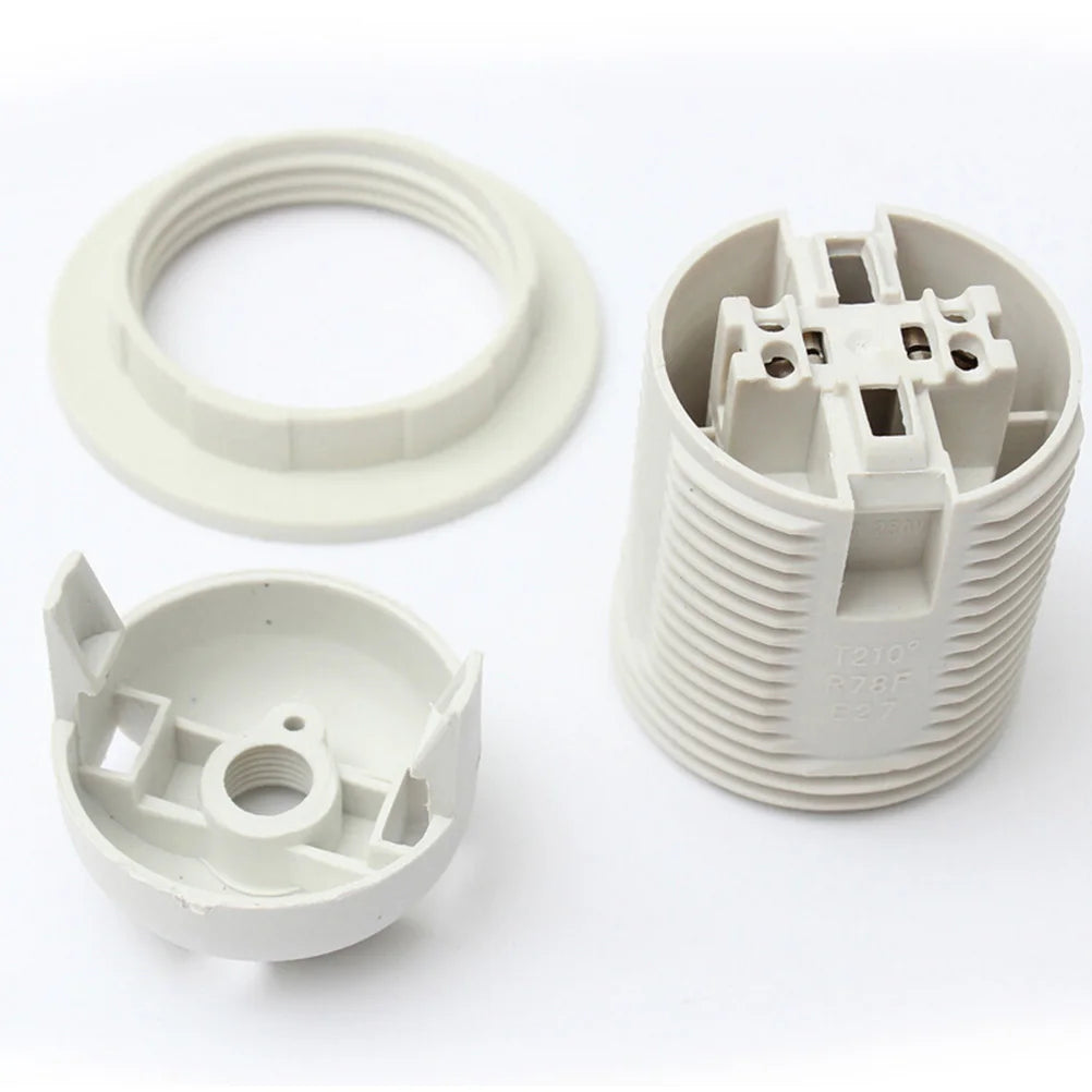 1PCS ES E27 M10 Light Bulb Lamp Holder Lampshade Collar Lighting Pendant Socket Screw 2 Colors Vue