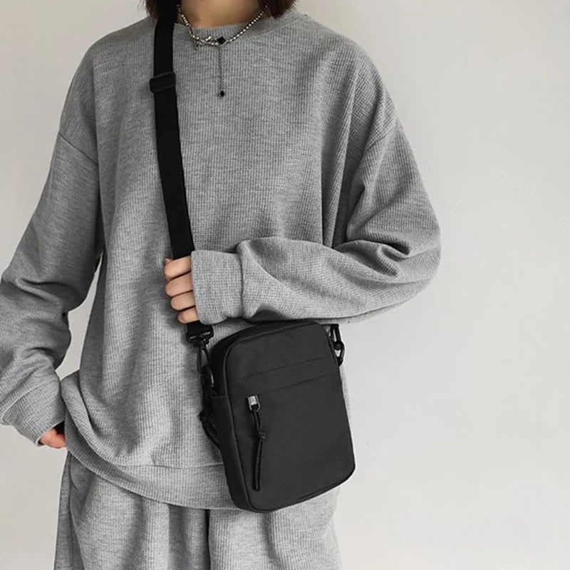 Neutral Shoulder Bag Men Women Small Square Suitable Travel