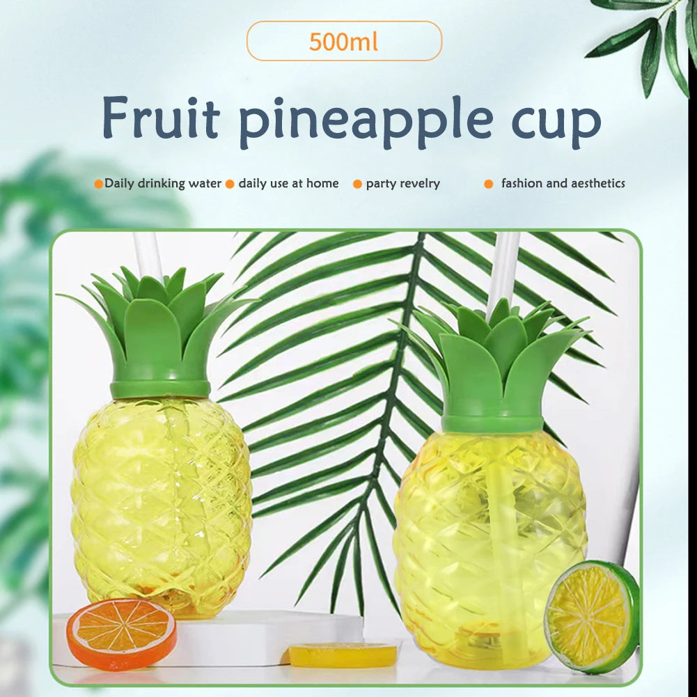 Fruit-Shaped Party Cups with Straws | Pineapple & Strawberry Set Novelty Party Cups Vue