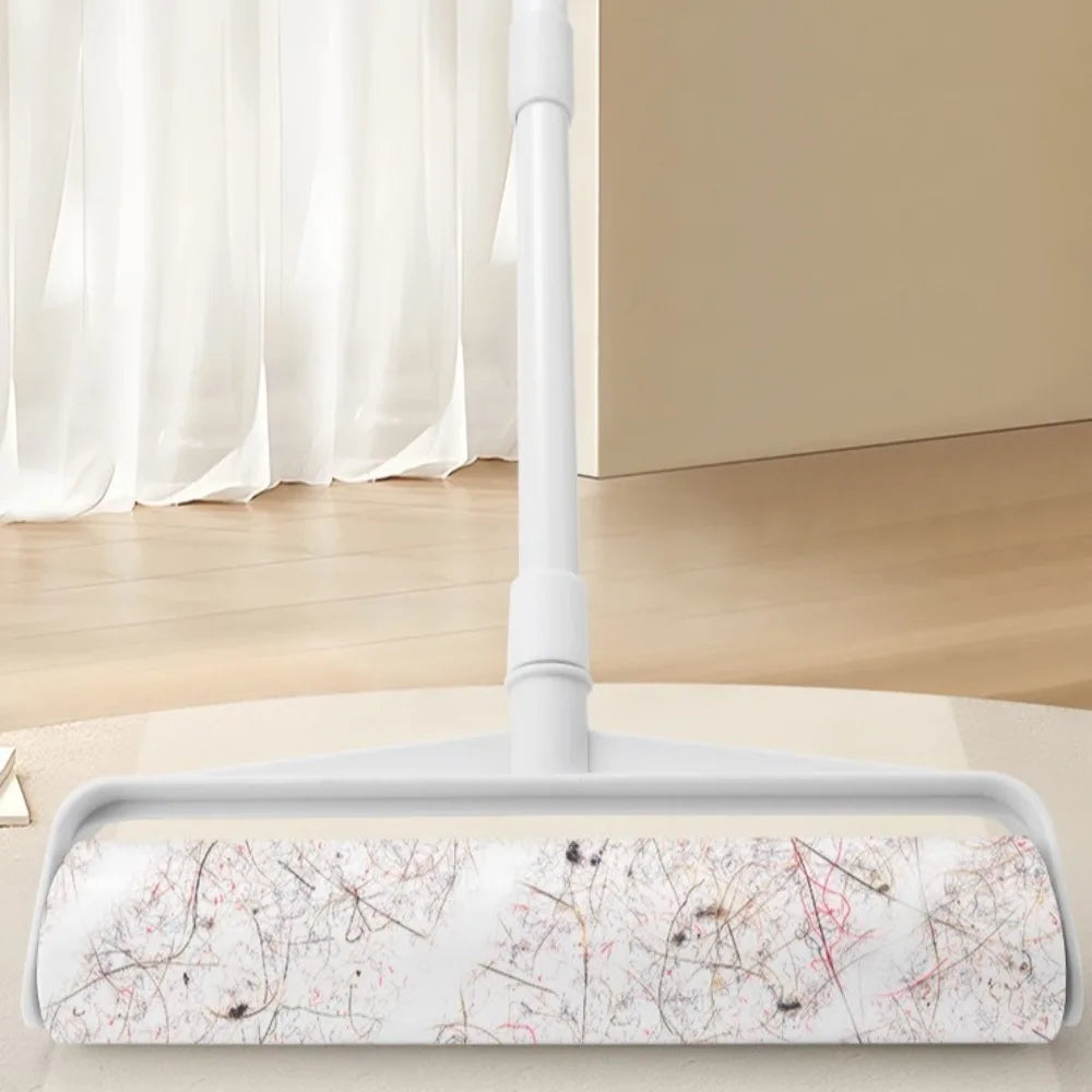 Tearable Telescopic Rod Lint Roller Detachable Large Long Handle Lint Roller Sticky Mop Adjustable Cleaning Rollers Clothing Vue