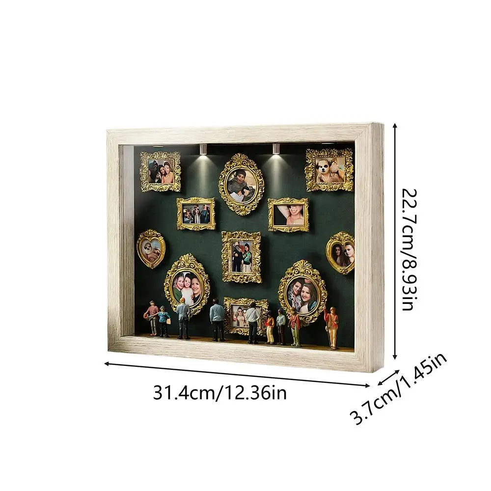 Small Museum Display Box DIY Mini Fugurine DIY Decor Mini Museum Shadow Frame for Wedding Birthday Holiday Apartment Farmhouse Vue natural wood