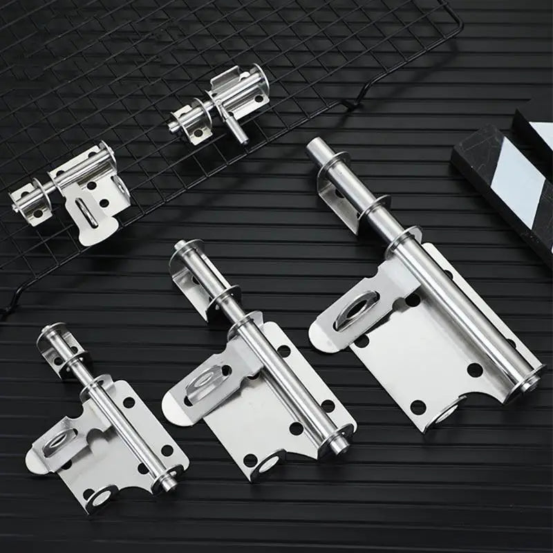 1 Set Solid Sliding Bolts Latch Hasp Stainless Steel Door Latch Home Hardware Gate Safety Toilet Door Lock Vue