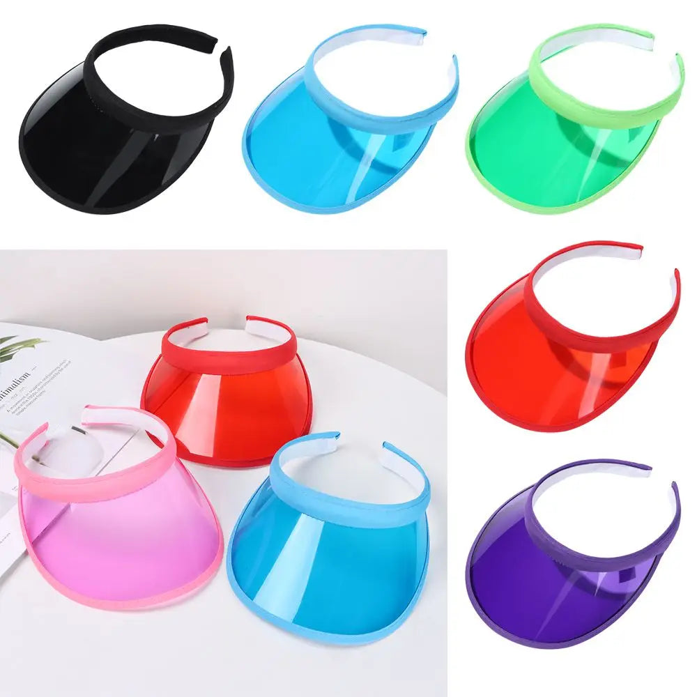 Summer Lightweight PVC Sports Hat UV Protective Sun Visor Beach Cap