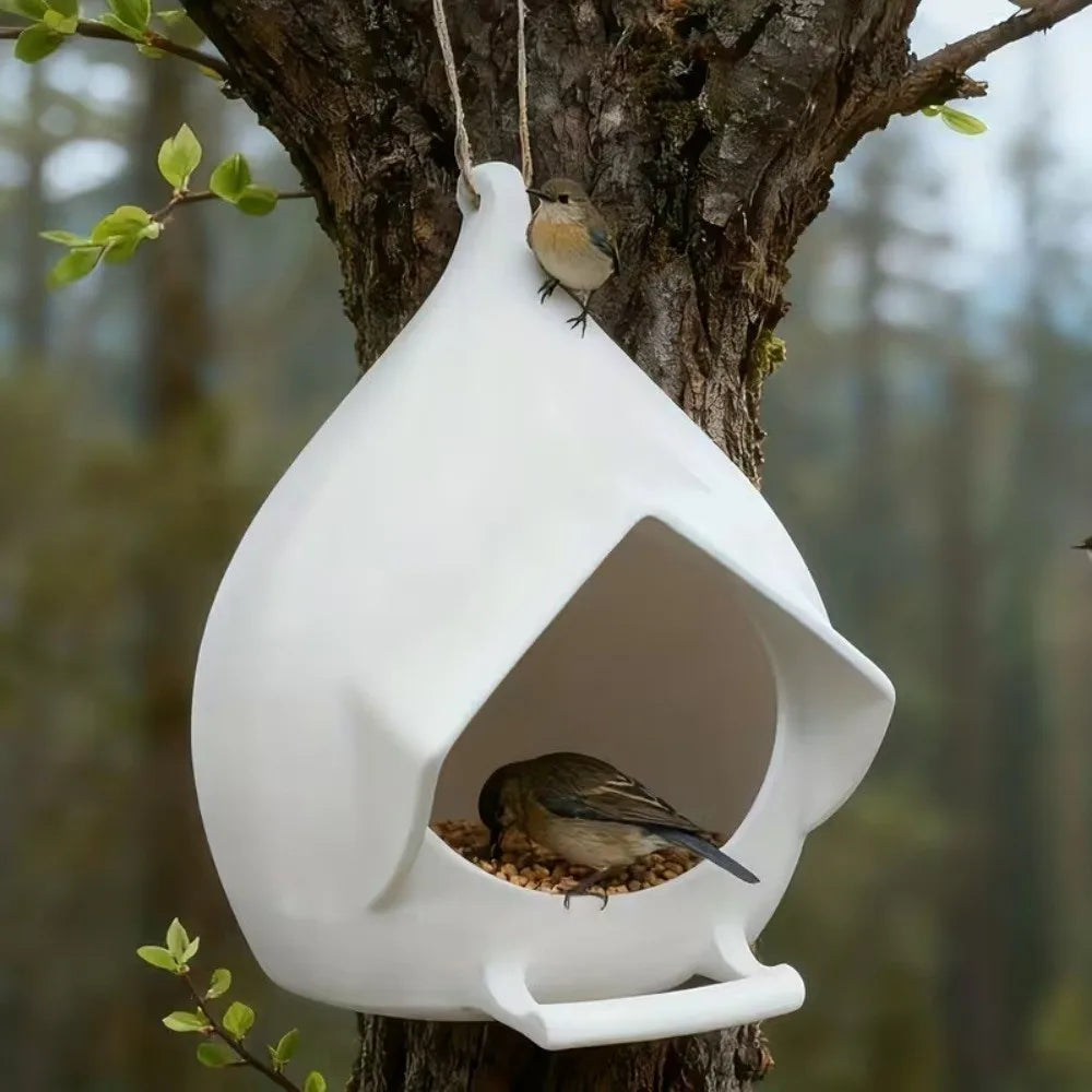Creative Waterproof Hanging Bird Feeder Rainproof with Stand Bird Feeding Dispenser Large Capacity Hummingbird Feeder Outdoor Vue