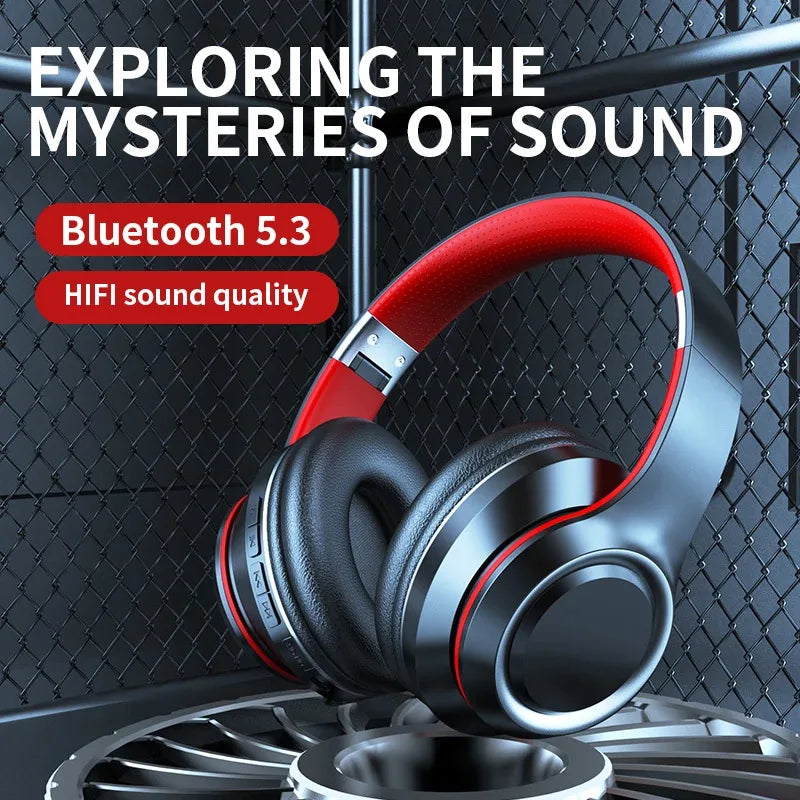 Wireless Bluetooth 5.0 Headphones – Mic, TF Card & Display Wireless Over-Ear Headphones Vue