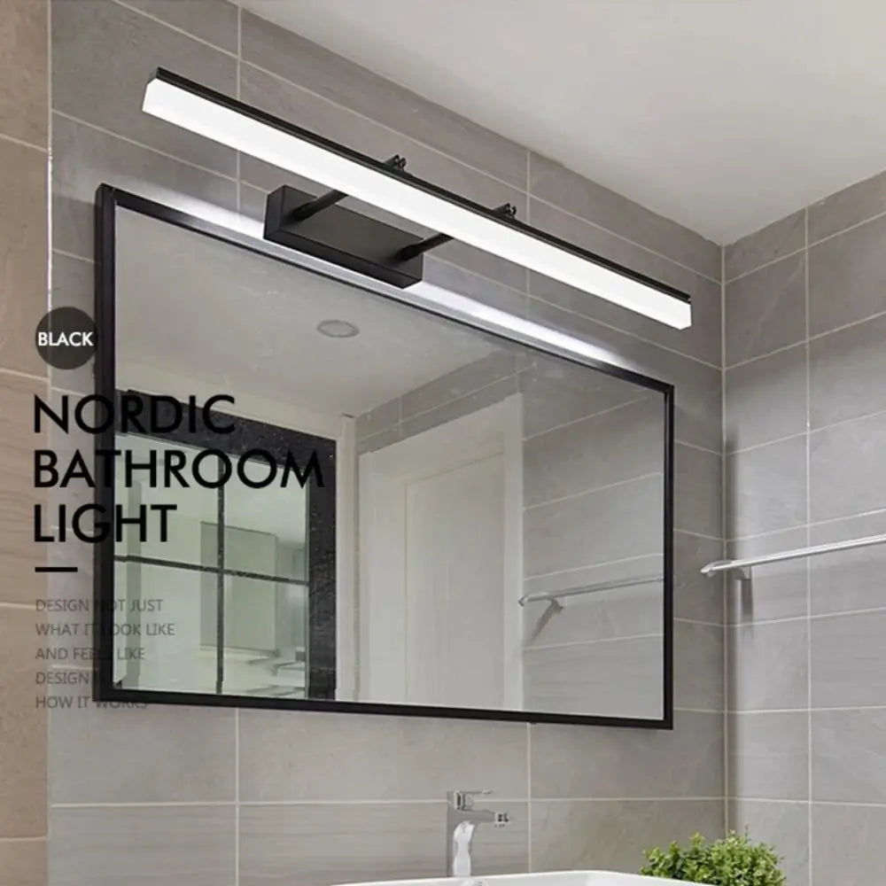Electroplate 9W 40CM LED Wall Light Retractable No-Drill Makeup Mirror Light Waterproof Anti-fog Bathroom Mirror Lamp Washroom Vue