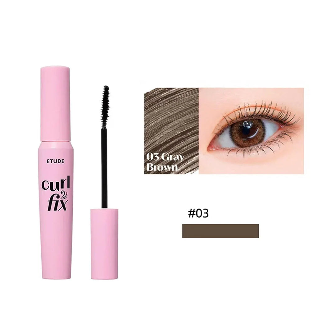 ETUDE Curl Fix Mascara 02 Brown,Smudge-Proof & Volume-Boosting,Lash Holding Power & Natural Finish,Korean Cosmetic,Korean Makeup Vue 03 Grey Brown