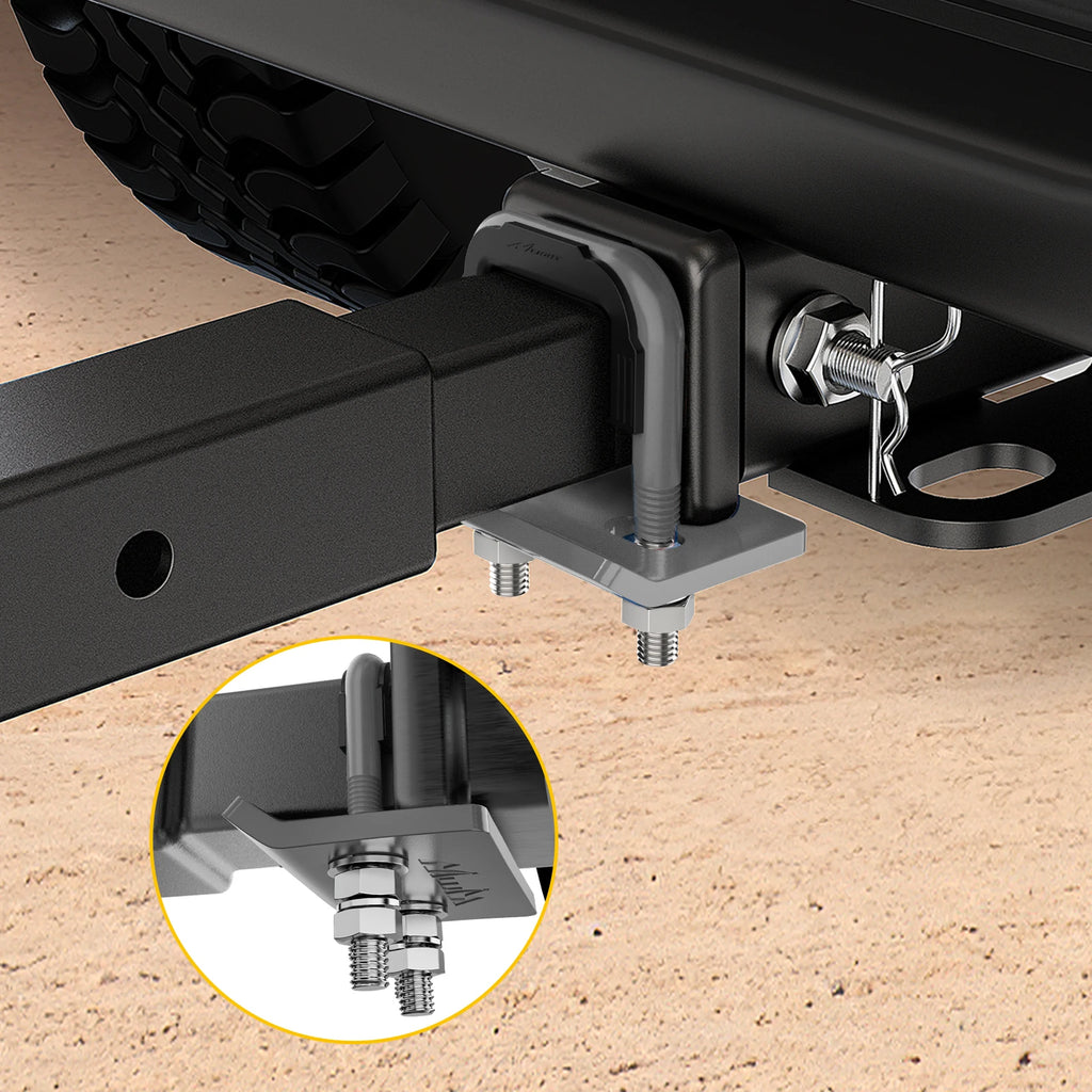 Nilight Trailer Hitch Tightener for 2 Inch Trailers Hitches Mount Anti Rattle Heavy Duty Steel with Rubber Cover White U Bolt Glossy Coating Plate Electrophoresis Anti-Rust Triple Protective Vue