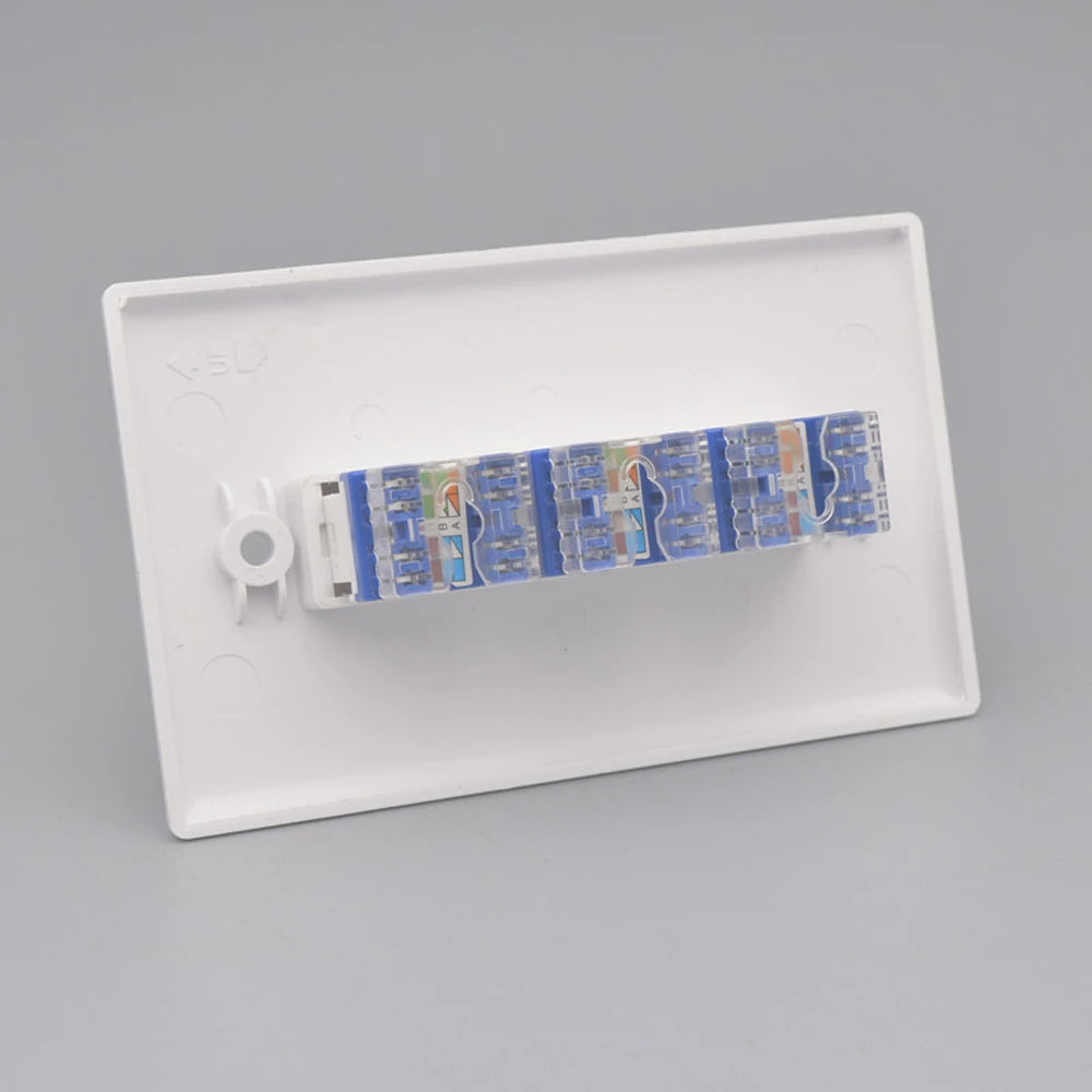1/2/3/4/6 Port CAT6 RJ45 120 Type Jack Wall Plate Female To Female Network Socket In White for Internet Patch Cord USA Faceplate Vue
