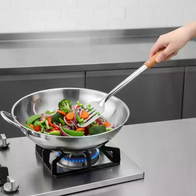 Durable Stainless Steel Wok Spatula Long Handle Kitchen Gadgets Kitchen Cooking Utensil Set Rice Spoon Ladle Cooking Tools Vue