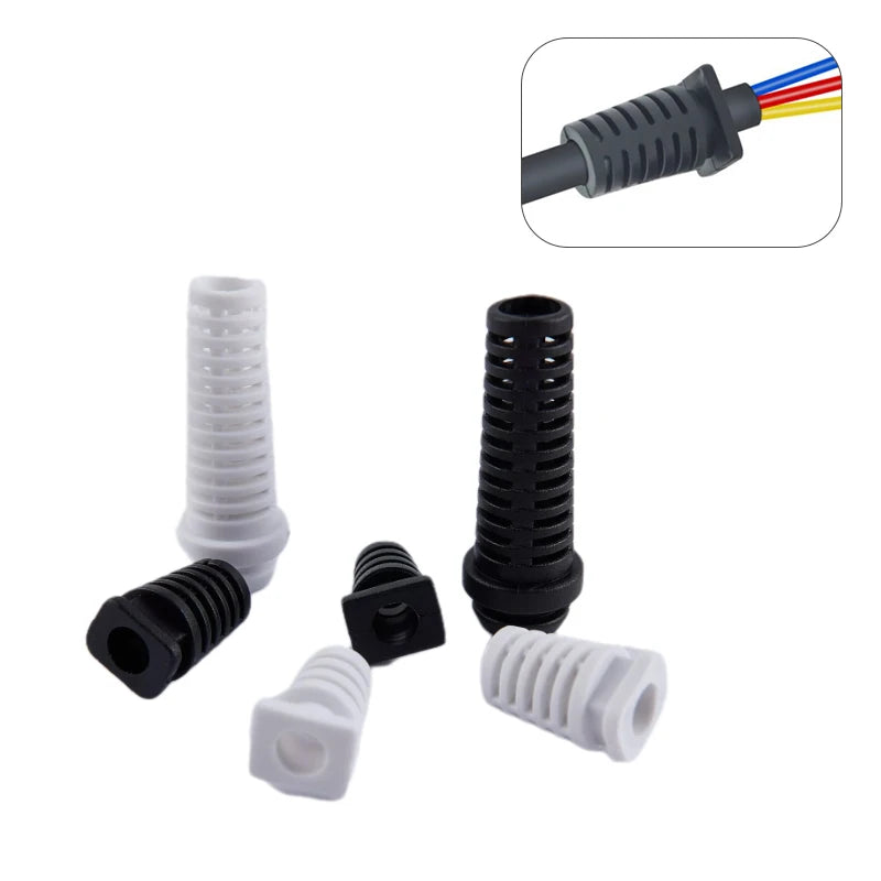 10Pcs 4.6/5.2/6mm Cable Gland Connector Rubber Strain Relief Cord Boot Protector Sleeve For Power Tool And Cellphone Charger Wir Vue