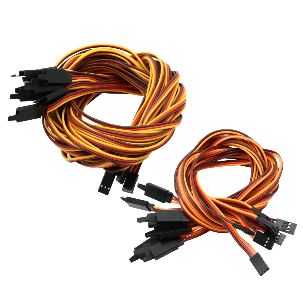 10Pcs 100 /150 / 200 / 300 / 500 / 1000mm Anti-loose 60 core Servo Extension Lead Wire Cable For RC Futaba JR Male to Female Vue