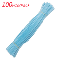 100PCS Handmade Twist Stick Colorful DIY Plush Stem Wired Twist Stick DIY Handmade Toy MateriaValentine's Day Birthday Gift Vue LIGHT BLUE 1 packs