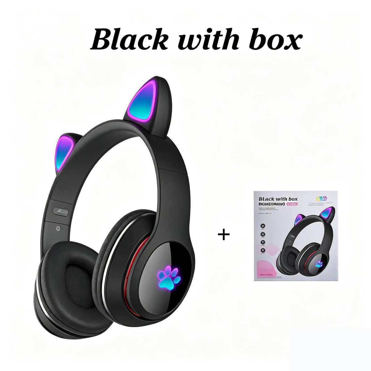 Cat Ears Headphones Flash Light Wireless With MIC Control LED Kid Stereo Cute Music Bluetooth Phone Headset Earphone Girls Gift Vue Type 4 with box 2