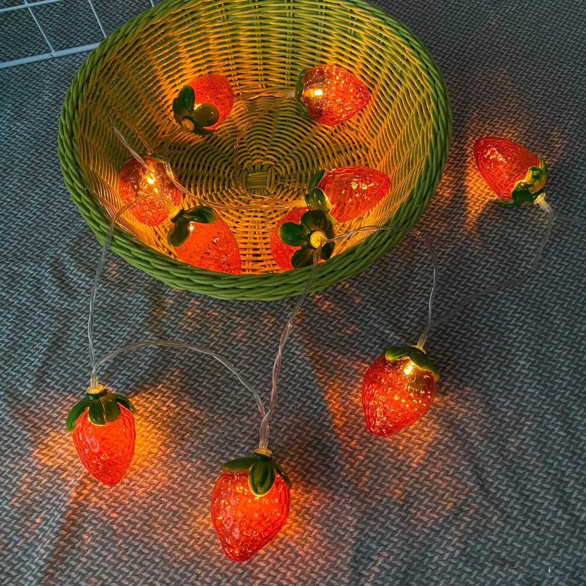 Strawberry Led String Lights Room Decor Indoor New Year Atmosphere Christmas Decoration Battery Lights Party Waterproof 090 Vue