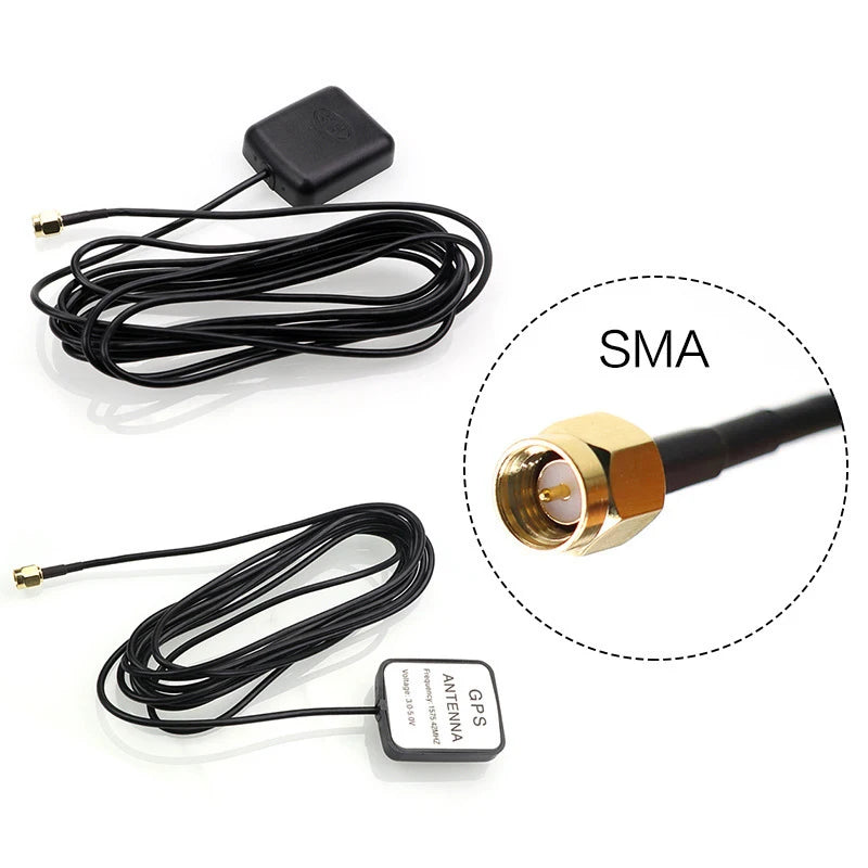 SMA Connector Car GPS Antenna 3 Meter Extended Cable High Sensitivity Easy to Install for Vehicles Vue