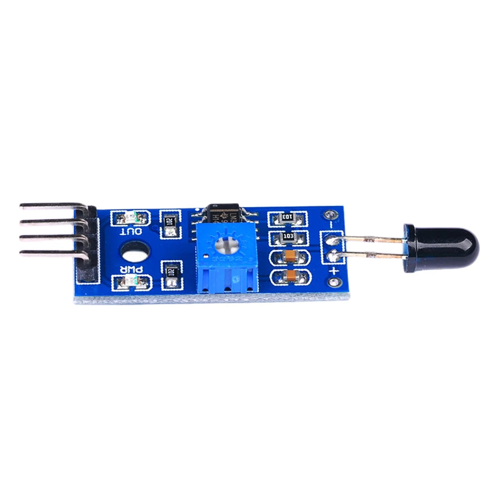 4 Pin Fire Detector Infrared Receiver Module 3.3V-5V Flame Sensor Module Sensitivity Adjustable Accessories for Arduino DIY Kit Vue
