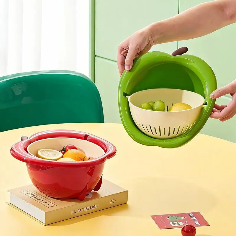 Fruit Shaped Drain Basket Perfect for Kitchen Fruit and Vegetable Cleaning Vue