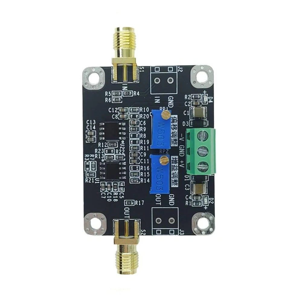 DC Bias Adjustable Amplifier Module ±5V-±18V Power Supply 2MHz Bandwidth Gain 113x Bias for ADC DAC Buffer Signal Conditioning Vue
